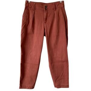 A NEW DAY Rusty Red Tapered Cropped Jeans Size 6 Relaxed Fit Stretch Summer